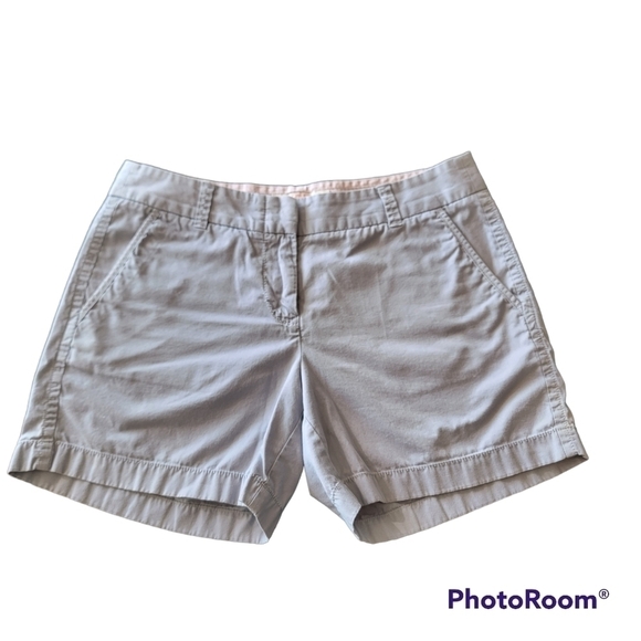 J. Crew Light Gray 100% Cotton Weathered Broken In Chino Shorts Size 4 - Picture 3 of 8